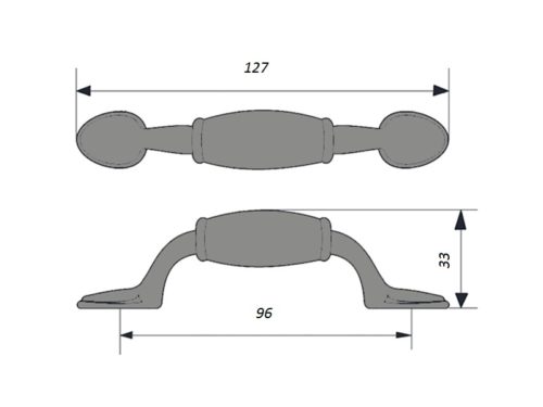Ручка мебельная, скоба RS109AB/01 96 мм (керамика/ст.бронза) - 113796