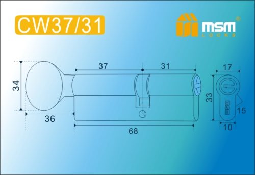 MSM Цилиндр перф. ключ-вертушка , CW 68 mm (37в/31) SN