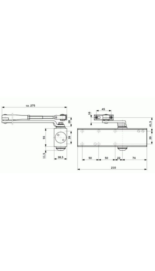 Доводчик  DORMA  TS Profil EN 2/3/4/5 ВС (до 150 кг) (серый)