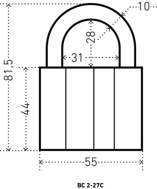 Аллюр  Замок навесной ВС2-27КА (с одной секретностью) тип 1