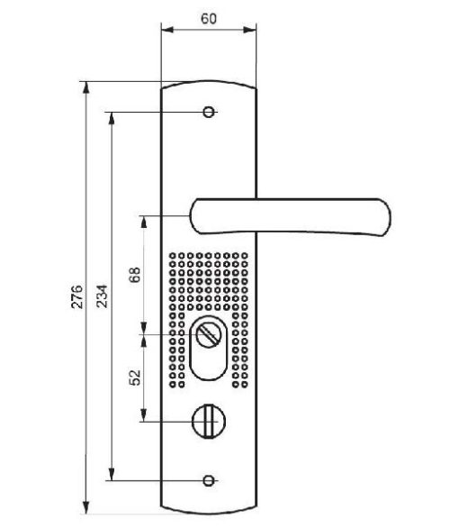Стандарт  Ручка PH-CT222-1-L (универсальная) с подсветкой для кит. мет. дверей (левая)