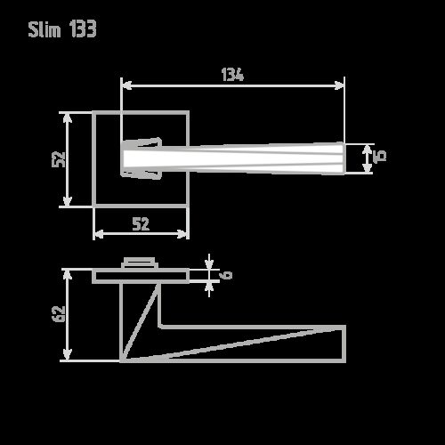 Н-М  Ручка дверная Slim 133К (графит)