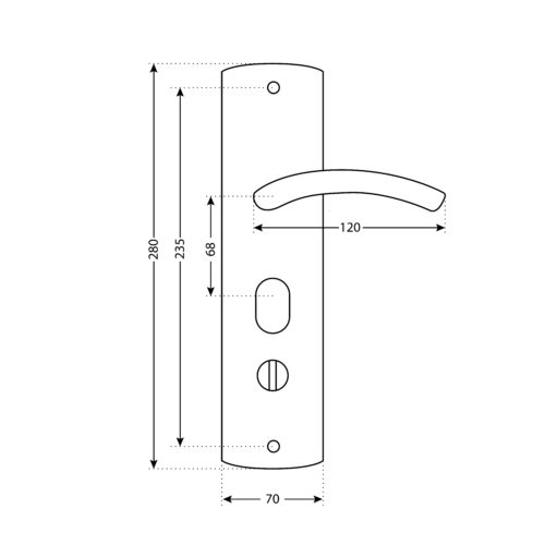 Аллюр  Ручка РН-А132 (универсальная) для кит. метал. дверей (левая)