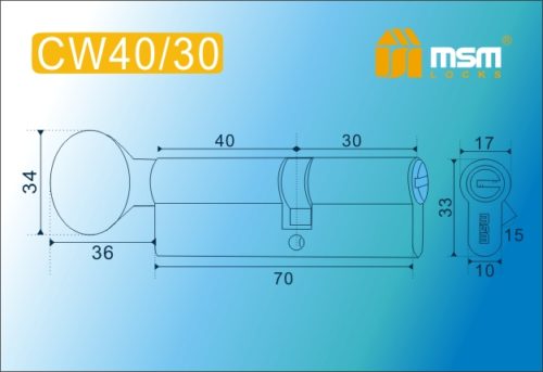 MSM Цилиндр перф. ключ-вертушка , CW 70 mm (40в/30) SN
