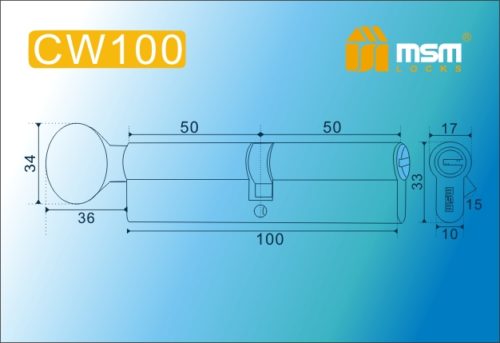 MSM Цилиндр перф. ключ-вертушка , CW 100 mm PB