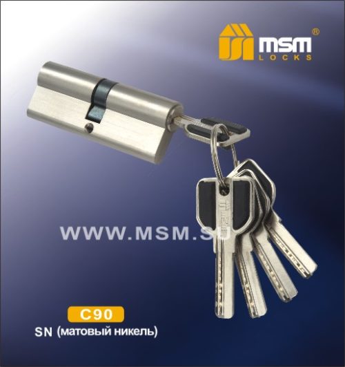 MSM Цилиндр перф. ключ-ключ , C 90 mm SN