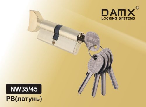 DAMX Цилиндр прос. ключ-вертушка NW 80 mm (35/45) PB