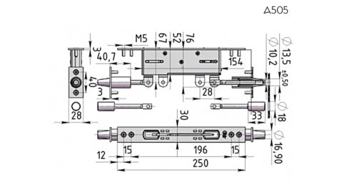 Запорный механизм А505-Хп (хром)