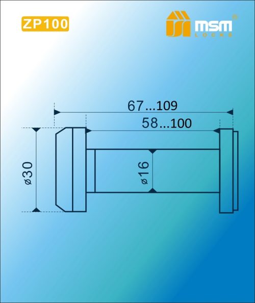 Дверной глазок MSM ZP-100 CP (хром)