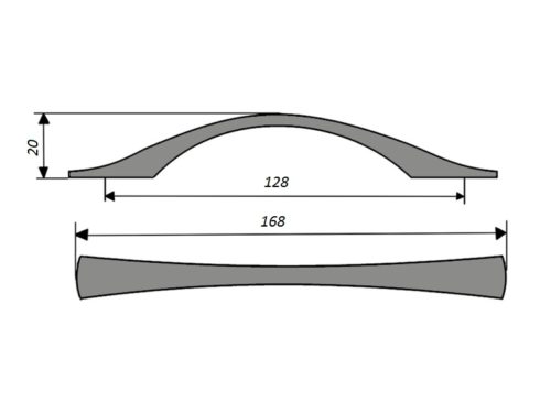Ручка мебельная, скоба RS034MC 128 мм (матовый хром) - 113912