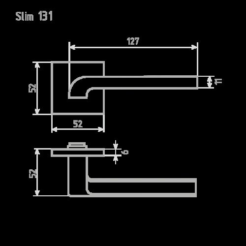 Н-М  Ручка дверная Slim 131К (чёрный)