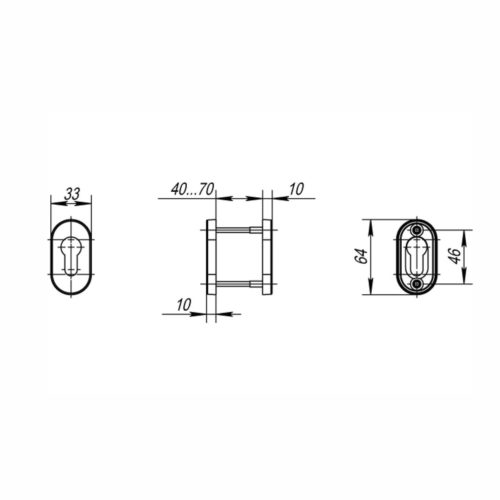 Накладка овальная под цилиндр INOX (2 шт.) (нержавеющая сталь)