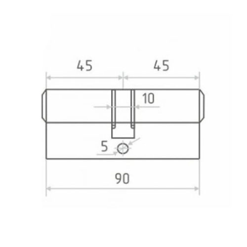 PALIDORE Цилиндровый механизм 90 (45/45) (ключ/ключ, хром)