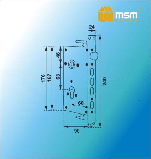 MSM Замок для китайских дверей ML68/60 CP