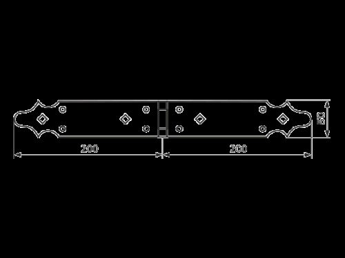 Петля фигурная 200х200 /кованая/ЯРОСЛАВЛЬ (черный)