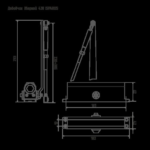 Н-М  Доводчик ISP 430 (50-110 кг) - чёрный - морозостойкий