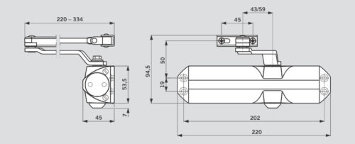 Доводчик  DORMA  TS-68 EN2-4 (90 кг) (коричневый)