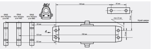 Доводчик NOTEDO DC-025-095 SL+HO+DA+BC (коричневый)