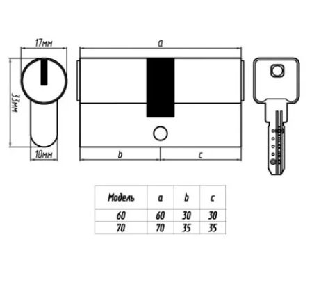 PALLADIUM Цилиндровый механизм AL 60 C Т01 AB