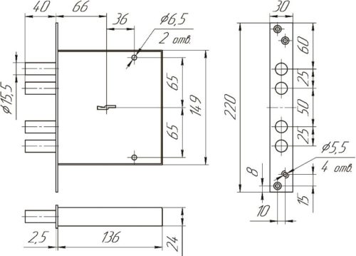 Замок врезной ЗВ8 165.0.0 (ЗВСП-06)  Меттэм
