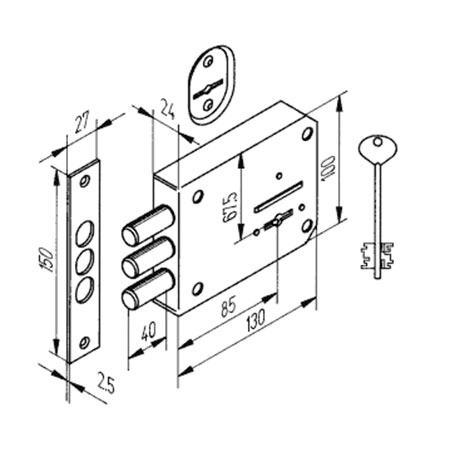 Замок накладной 115.11.003:1 ZSI (аналог Керберос) н/к тор.пл
