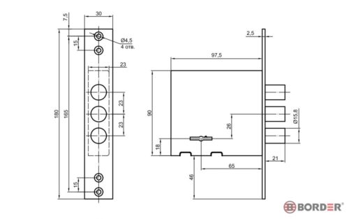 Замок вкладной BORDER 87346 G 8-6 Э (ключ 117 мм) г.Рязань