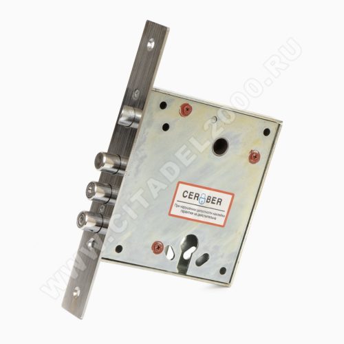 CERBER Замок врезной C6-85 (3 ригеля, защелка, без цилиндра, без ответной планки)
