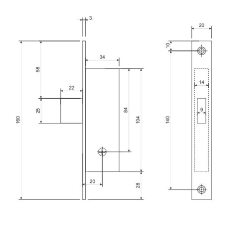 Замок врезной 71-K-CR  Апекс