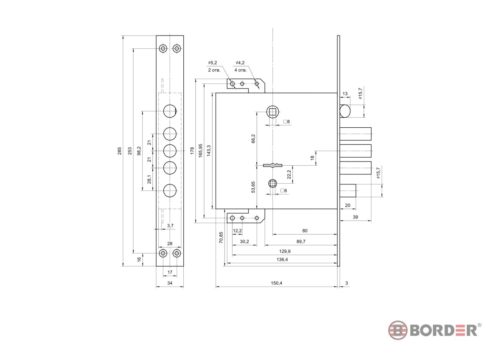 Замок врезной BORDER 77936 К 9-8 Тз г.Рязань