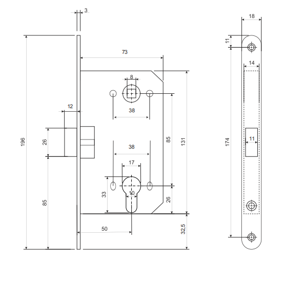 Замок врезной 5300-P-NIS (бесшумный) Апекс Замок врезной 5300-P-NIS (бесшумный) Апекс