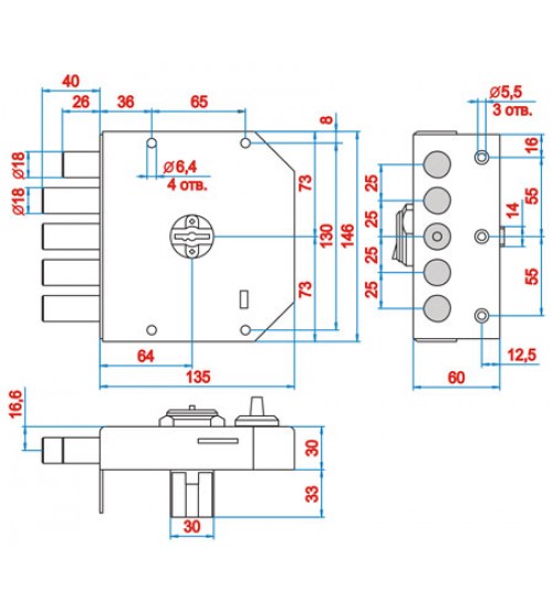 Замок накладной ReX 3.15 (аналог 1.06.61)