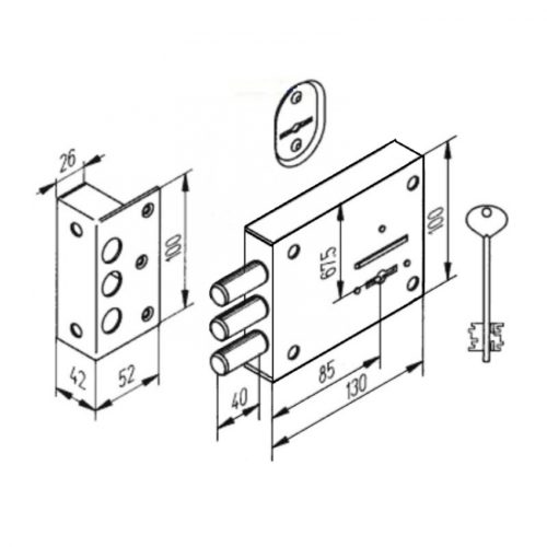 Замок накладной 115.11.033 ZSI (аналог Керберос)  п/к б/тор.пл
