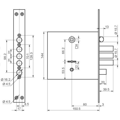 Замок врезной BORDER 77937 К 9-8 з г.Рязань