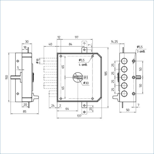 Замок накладной ЗН4 032.1.1  Меттэм