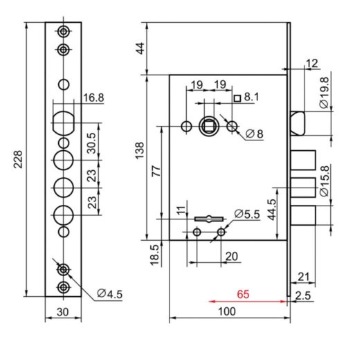 Замок врезной BORDER 87317 G 9-8 (5 ключей) г.Рязань