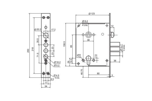Замок врезной BORDER 79045 К 4-3 М г.Рязань