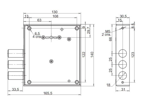 Замок врезной  Барьер-Премьер  (правый) бексет 63 мм г.С-Пб