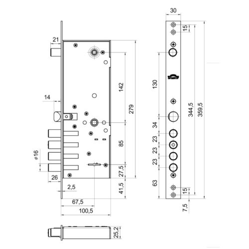 Замок врезной 1.02.31 ЛАЗУРИТ