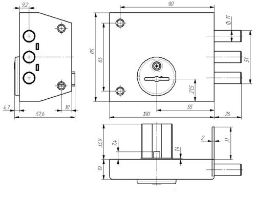 Замок накладной Зенит ЗН4-1 (медь) г.Димитровград