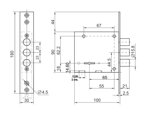 Замок врезной BORDER 87310 G 8-8  г.Рязань