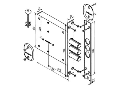 Замок врезной 112.21.316/5/0-01 ZSI (аналог Керберос)