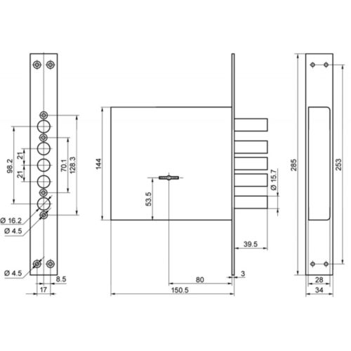 Замок врезной BORDER 71601 К 8-8 5 (ключи 102 мм) г.Рязань