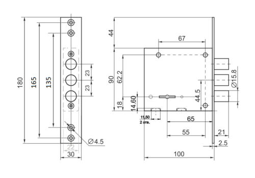 Замок врезной BORDER 87327 G 8-6 Э г.Рязань