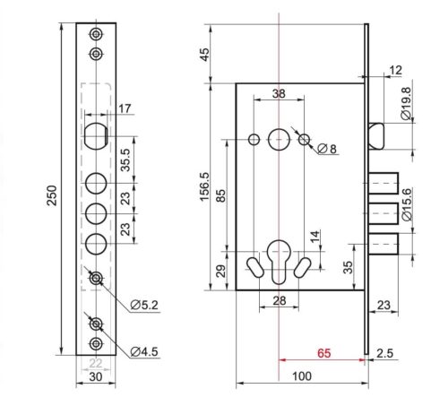 Замок врезной BORDER 79060 G 4-3 Э г.Рязань