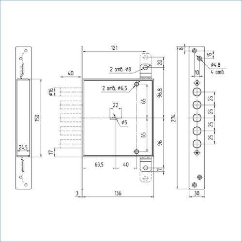 Замок врезной ЗВ8 140.0.1 (без тяг)  Меттэм