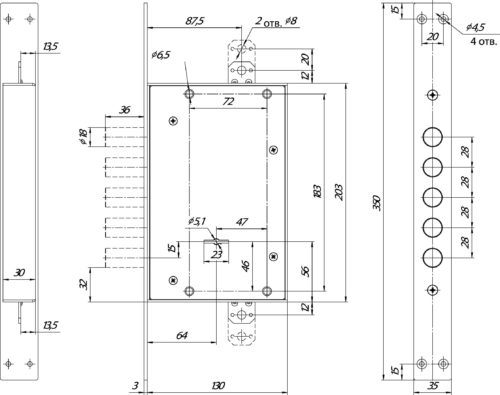 Замок врезной ЗВ8 341.1.1  Меттэм