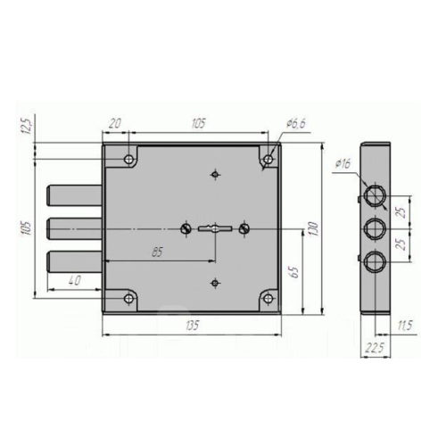 CERBER Замок накладной С1-М 126 (аналог Керберос 110.11.003)