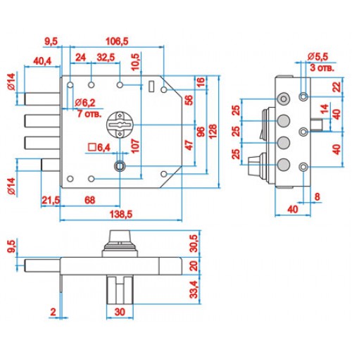 Замок накладной ReX 2.16