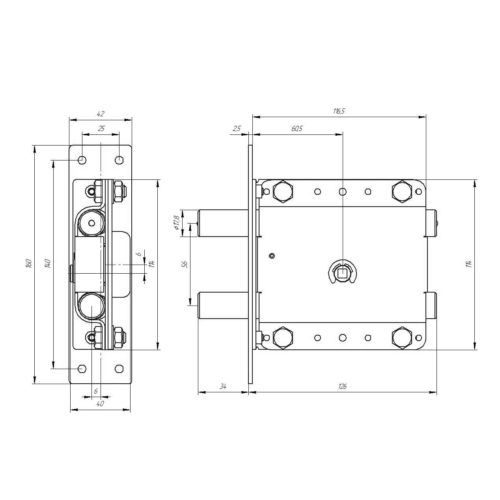 Замок  Барьер-Каре -М, врезной (хром)