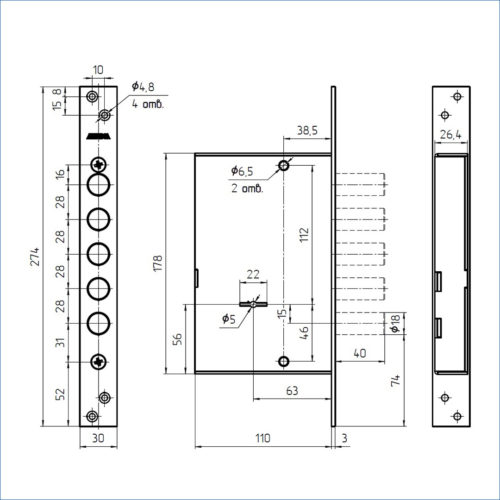 Замок врезной ЗВ8 518.МП  Меттэм